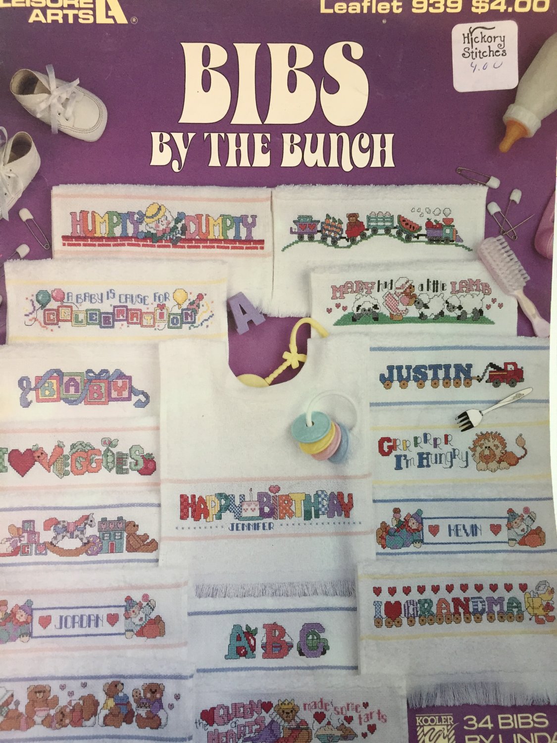 Bibs by the Bunch Baby Bibs Cross Stitch Charts Leisure Arts 939