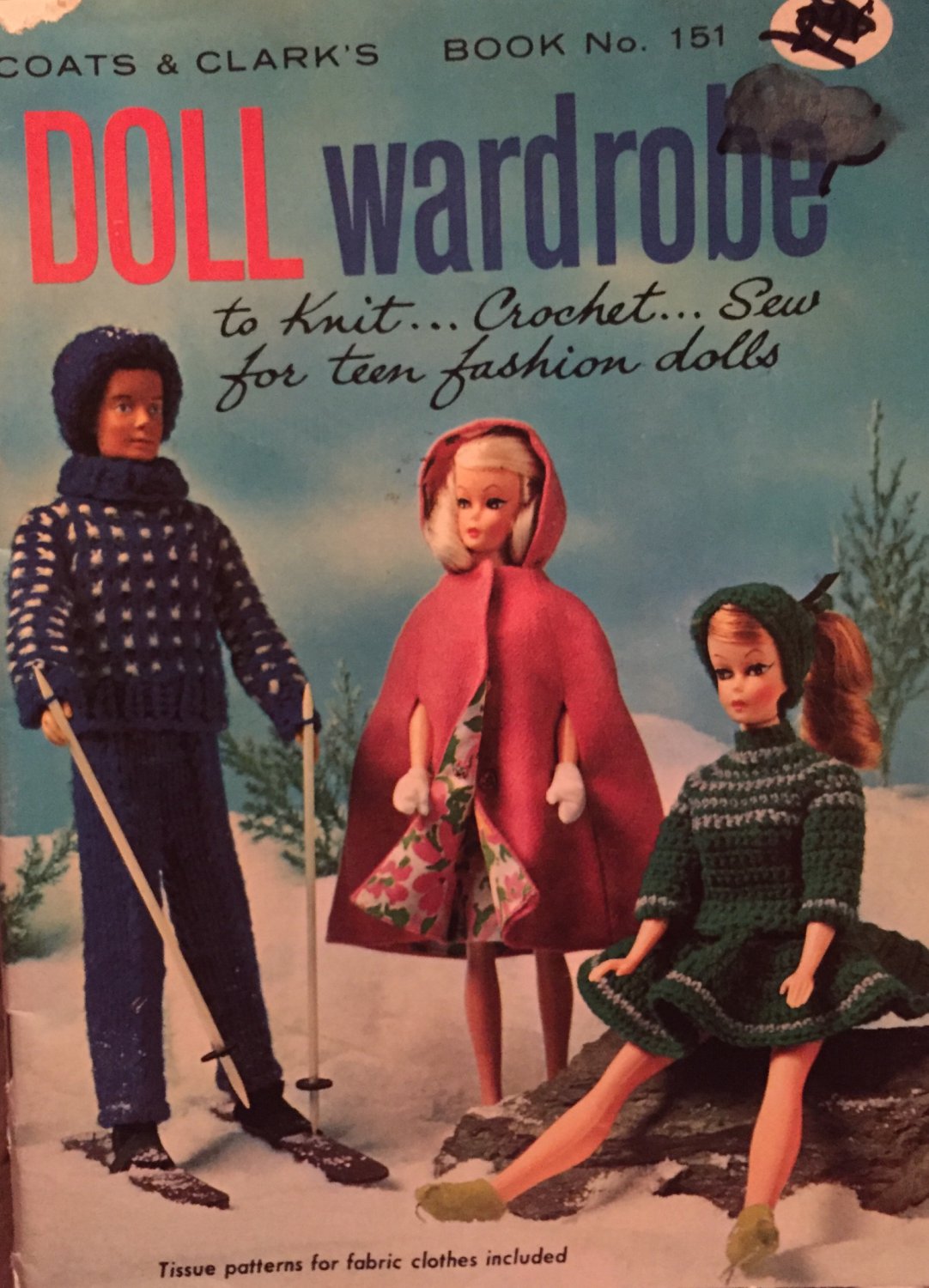 Fashion Doll 1964 Vintage wardrobe Pattern Coats and Clark’s Book 151