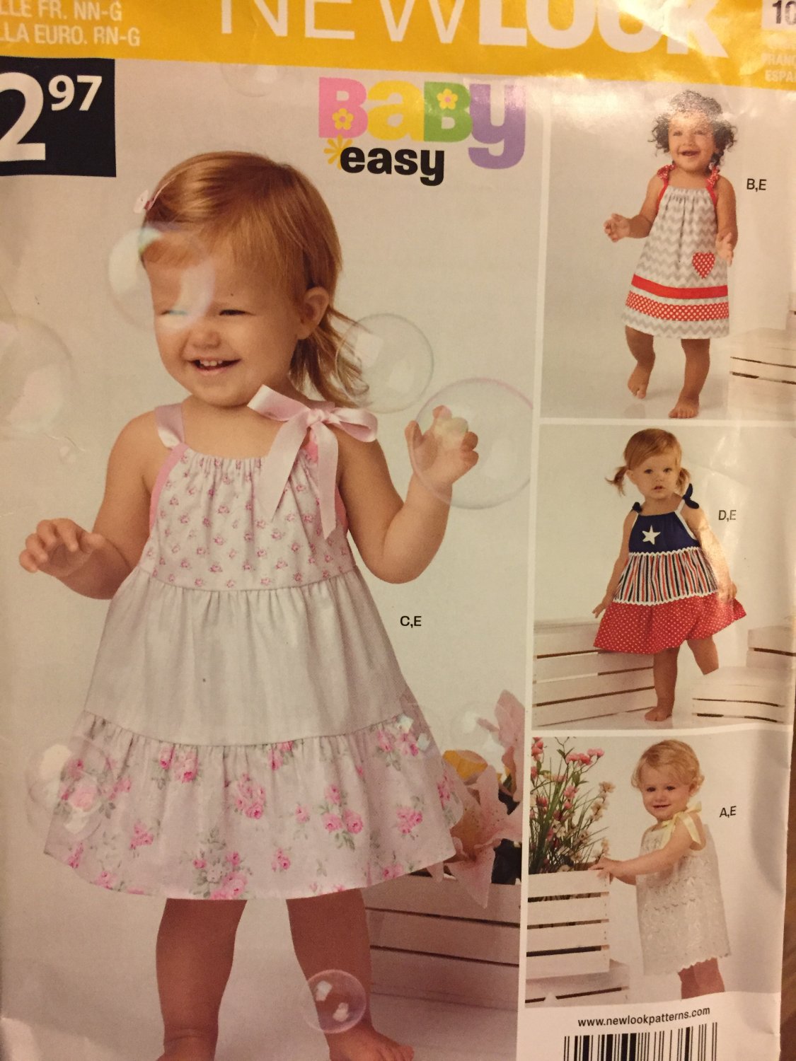 New Look 6383 Size Newborn to Large Summer Dress and panties Sewing Pattern