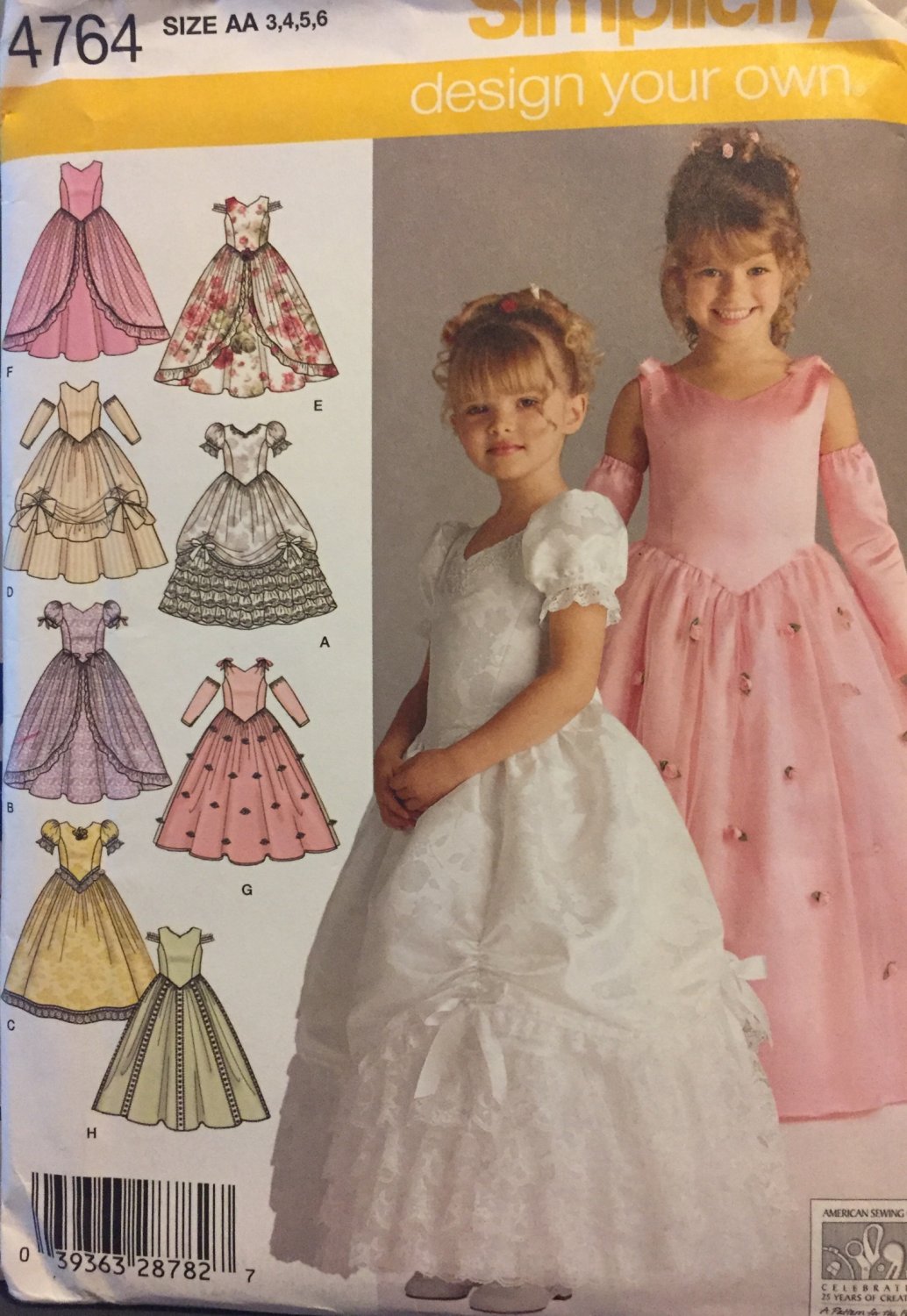 SOLD OUT!! Simplicity 4764 Child's Design Your Own Special Occasion Dress Pattern Size 3-6