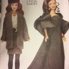 Vogue 7243 1980 1990 Fashion Doll Clothes Sewing Pattern Shrug Gown Hat Jacket Skirt Belt
