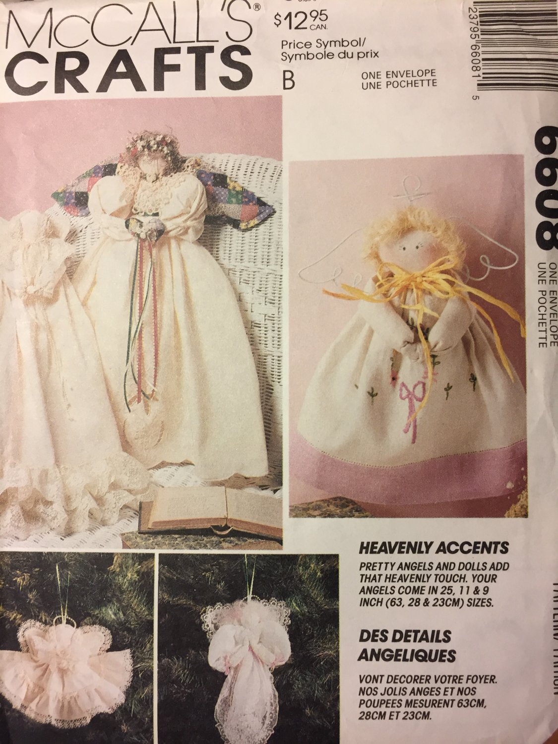 SIMPLICITY 6608 SEWING Pattern Christmas Tree Angels Dolls 25" Craft