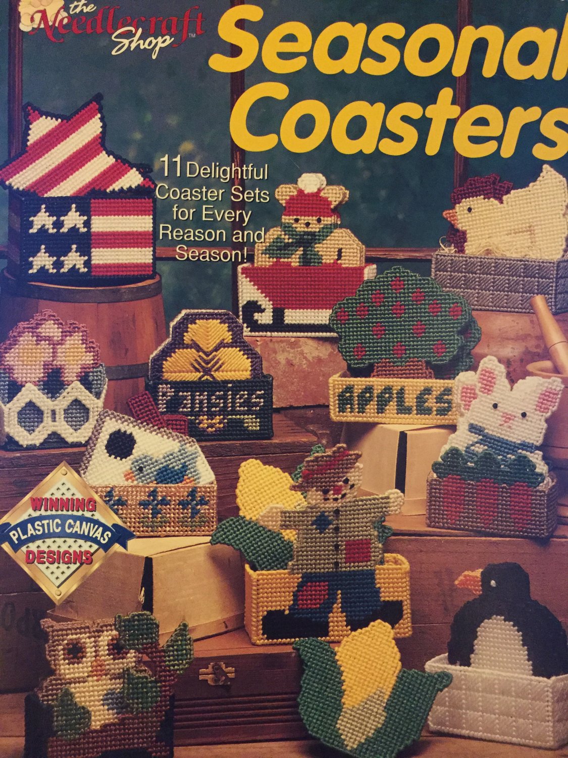 Seasonal Coasters & Holders 11 Sets winning plastic canvas patterns The Needlecraft Shop 913325