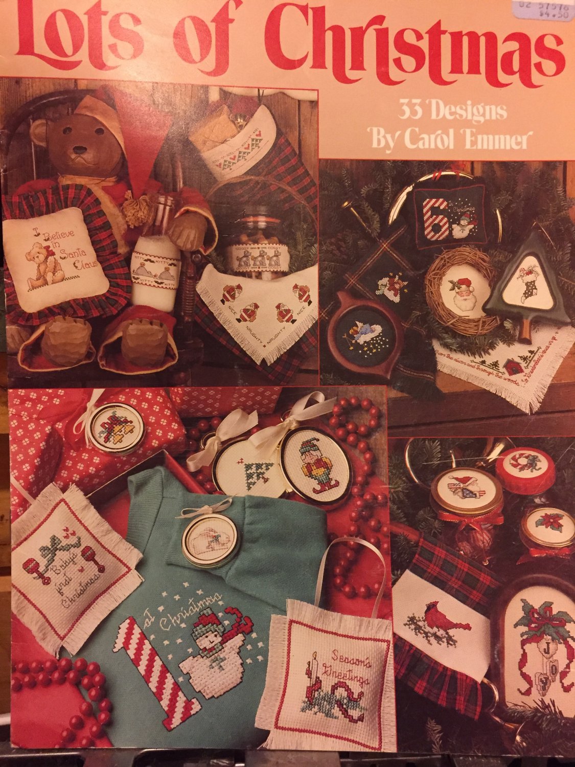 Lots of Christmas Leisure Arts Pattern Leaflet #894, 1990 Cross Stitch charts