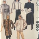 McCalls 9200  Misses coat or jacket for fake fur only size extra small 6 - 8.