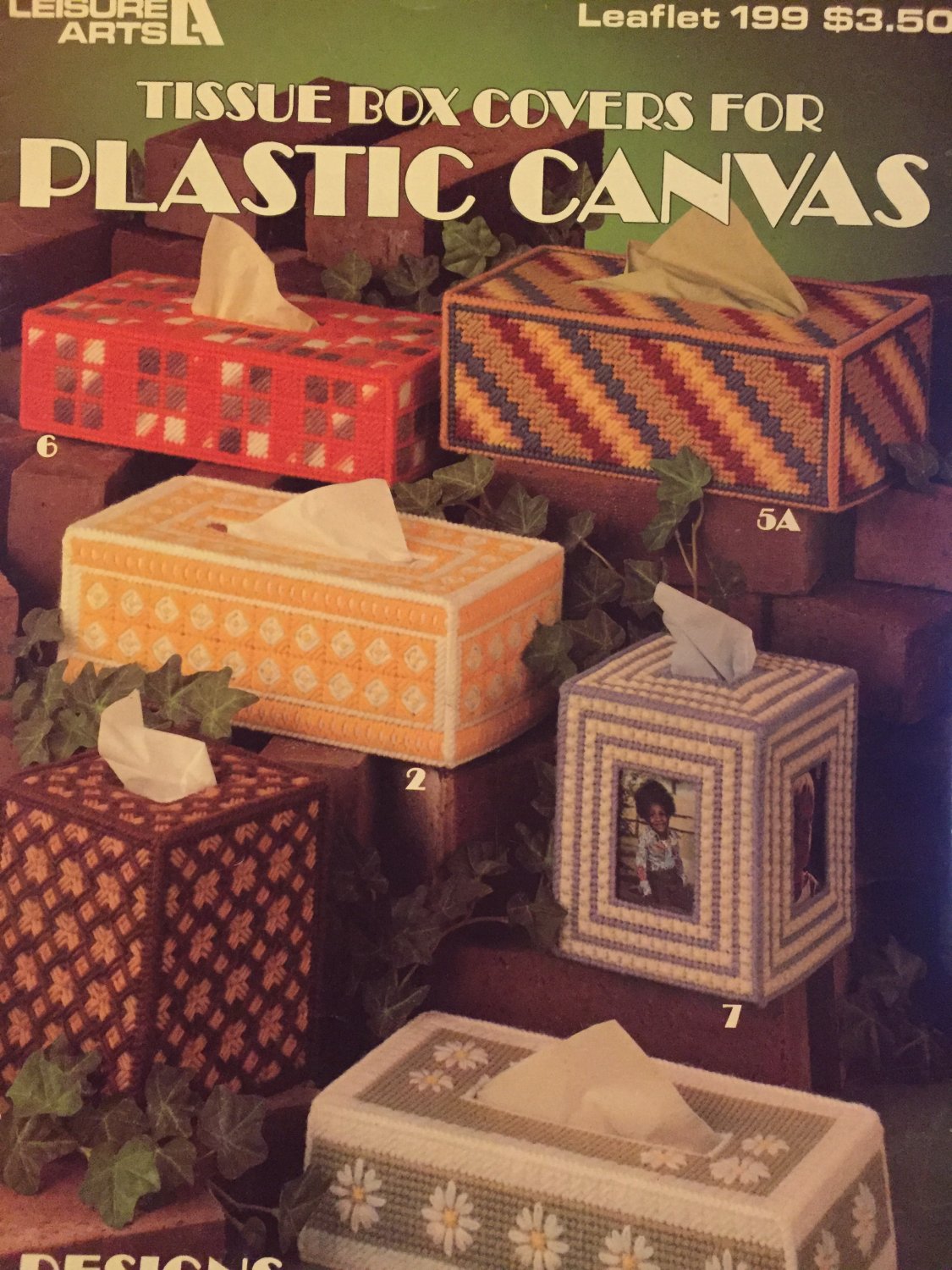 Tissue Box Covers for Plastic Canvas Leisure Arts Leaflet 199