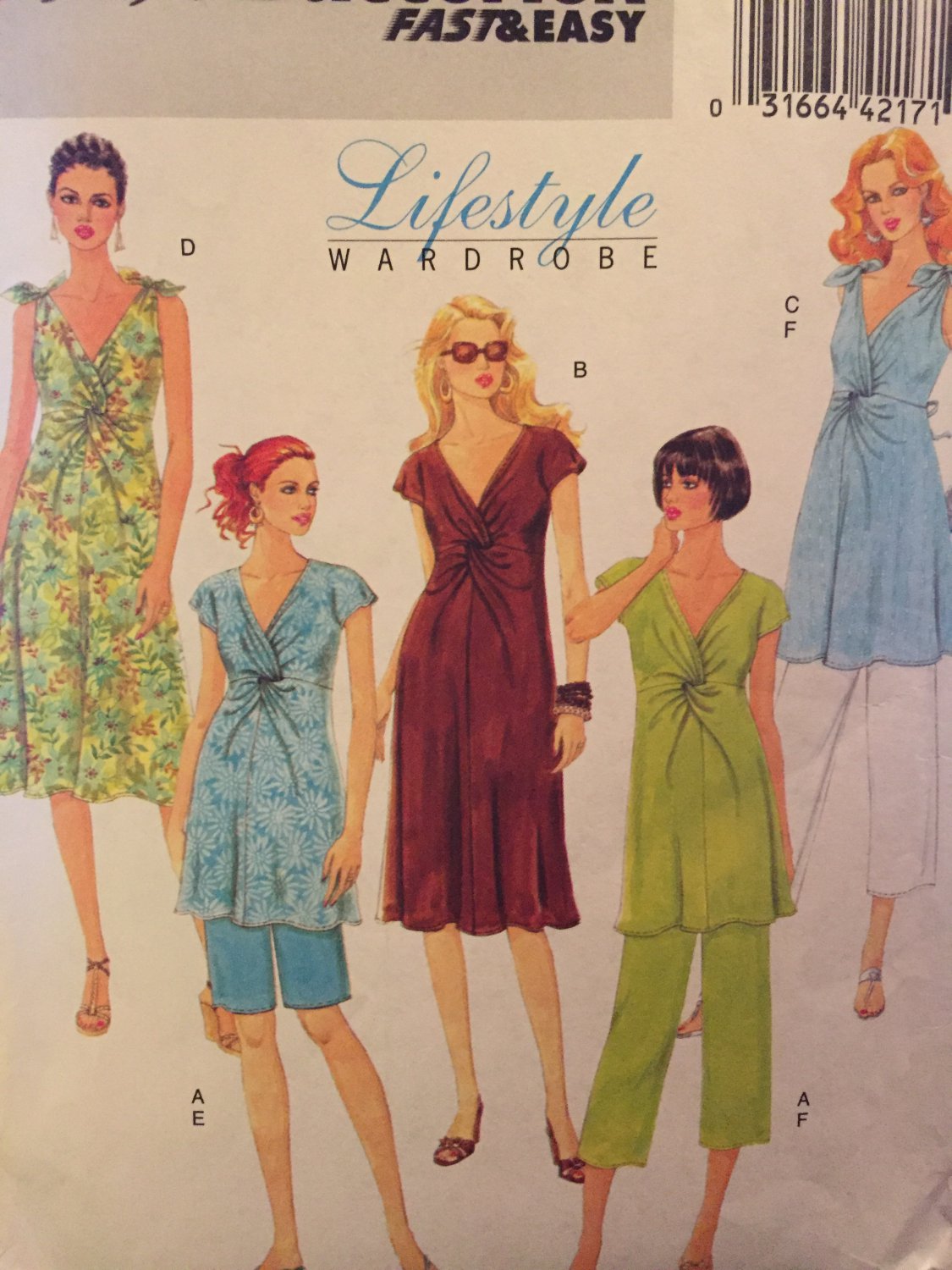 Maternity dress, top, pants UNCUT sewing pattern Size 16 - 24 Butterick 5196