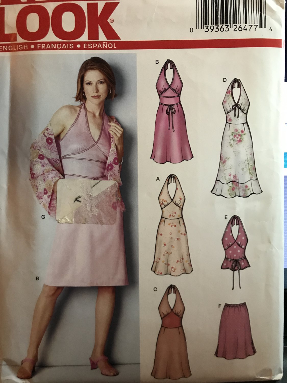 New Look 6242 Halter dress, top skirt size 6-16 sewing pattern