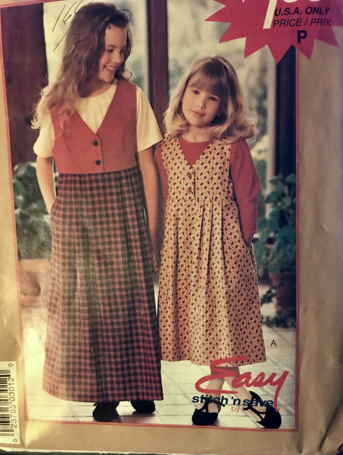 McCall's 8341 P301 Girls' Jumper and Top Sewing Pattern Size 7-14