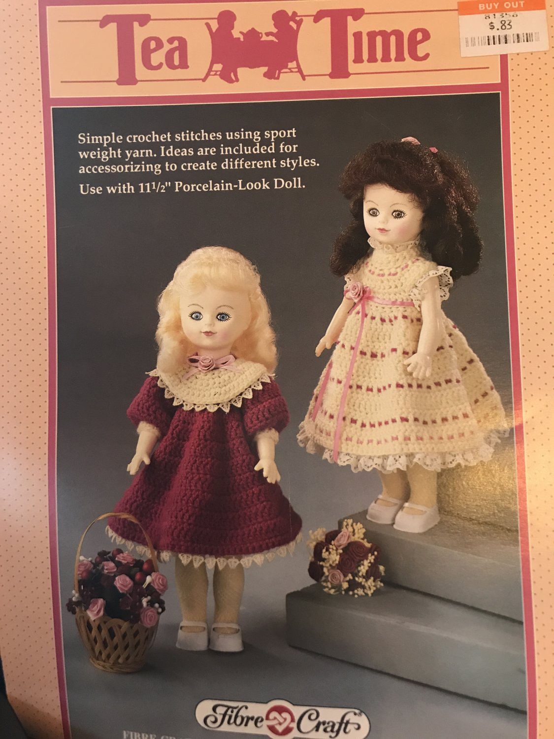 Tea Time Dresses Crochet Pattern Fibre Craft 214 for 11 1/2" doll