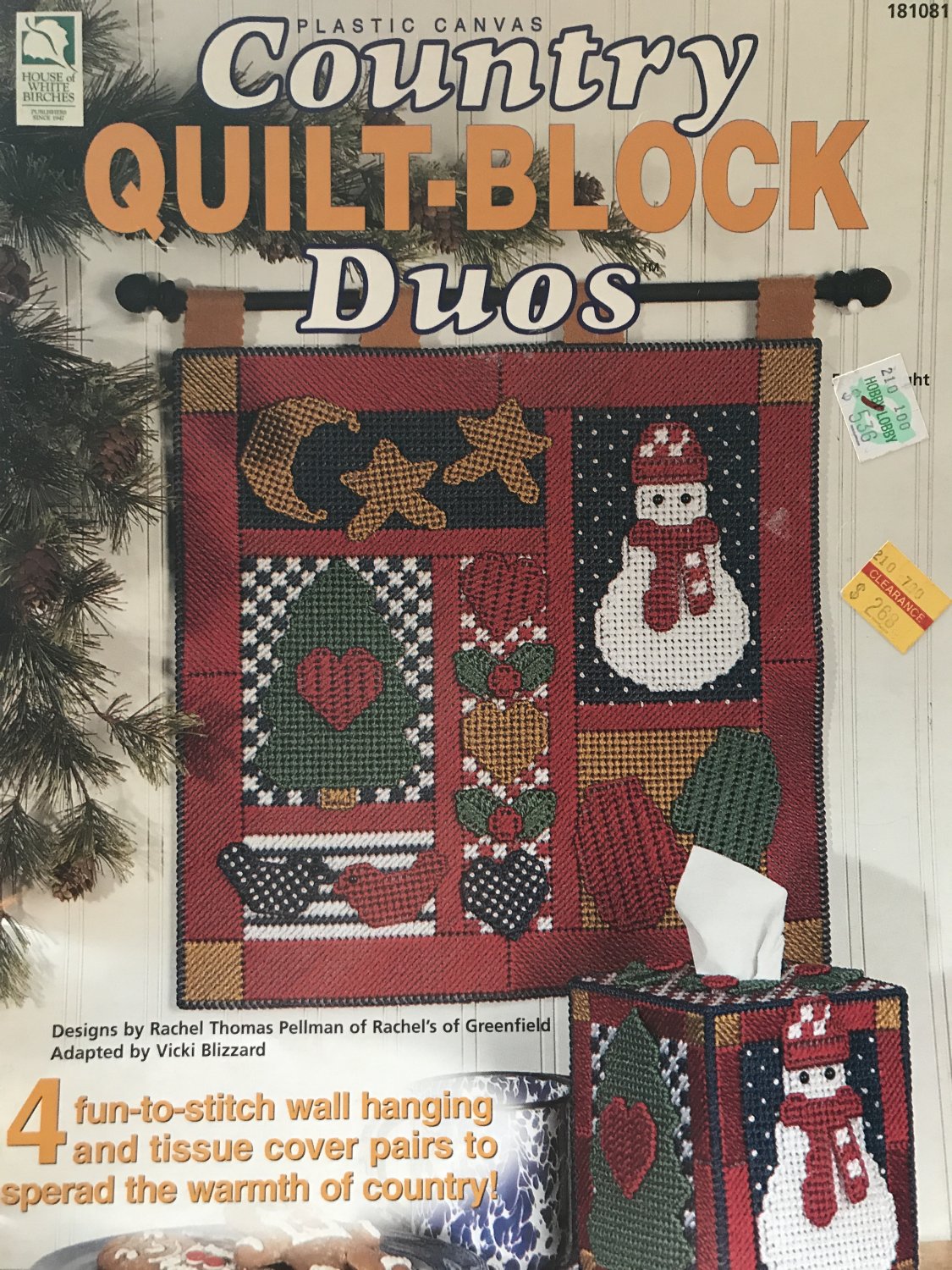Country Quilt-Block Duos in Plastic Canvas House of White Birches 181081 Pattern