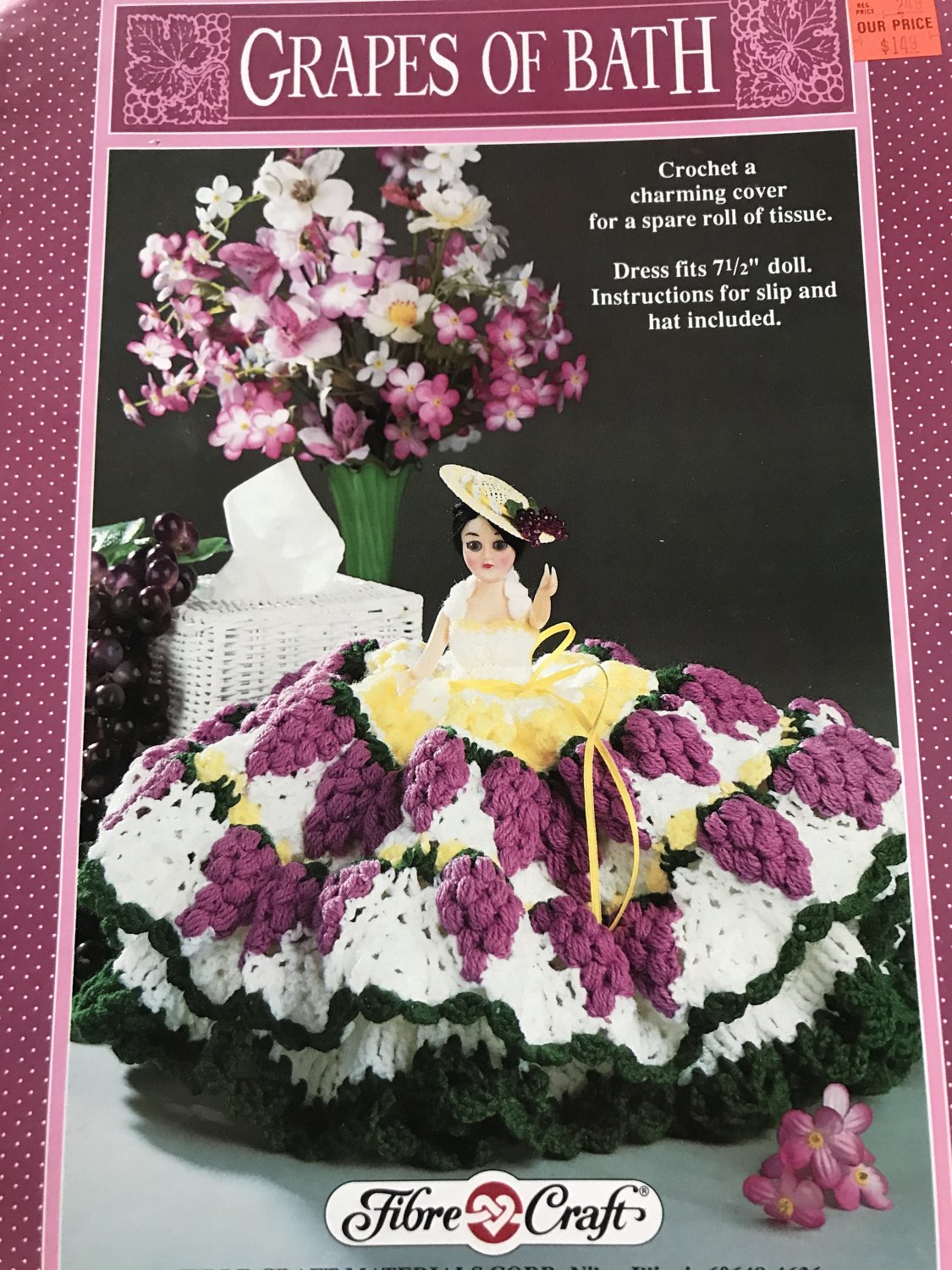 Grapes of Bath Gown Crochet Pattern Fibre Craft 250 for 7 1/2" doll