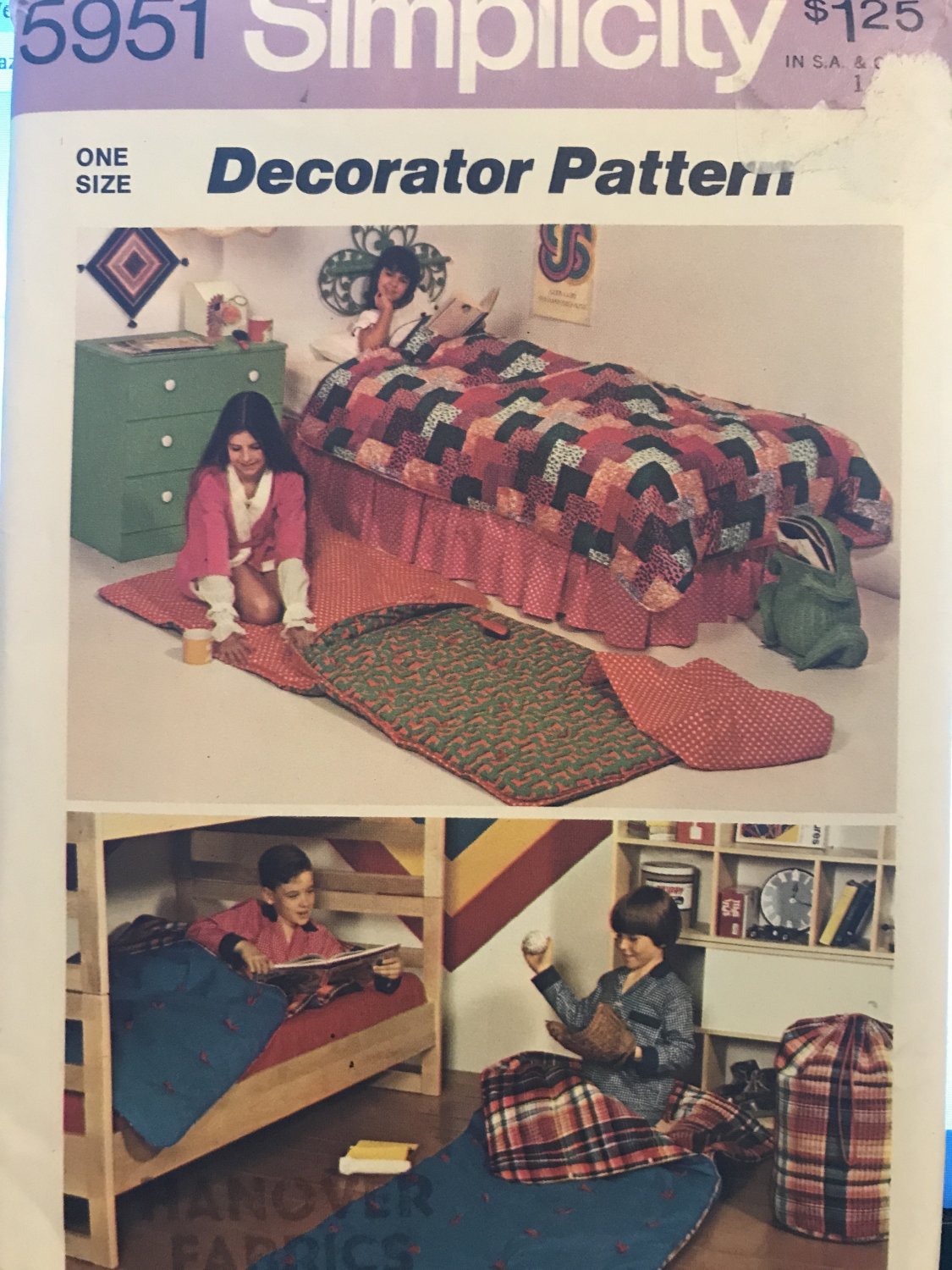 Simplicity 5951 Sleeping Bag, Quilt or Comforter and Carrying Bag - One Size Sewing Pattern