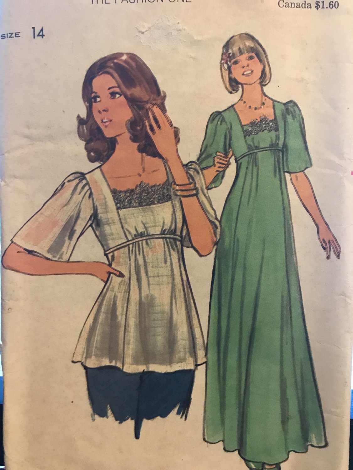 Butterick 4749 Misses' Vintage Evening Prom Dress & Top. Sewing Pattern size 14