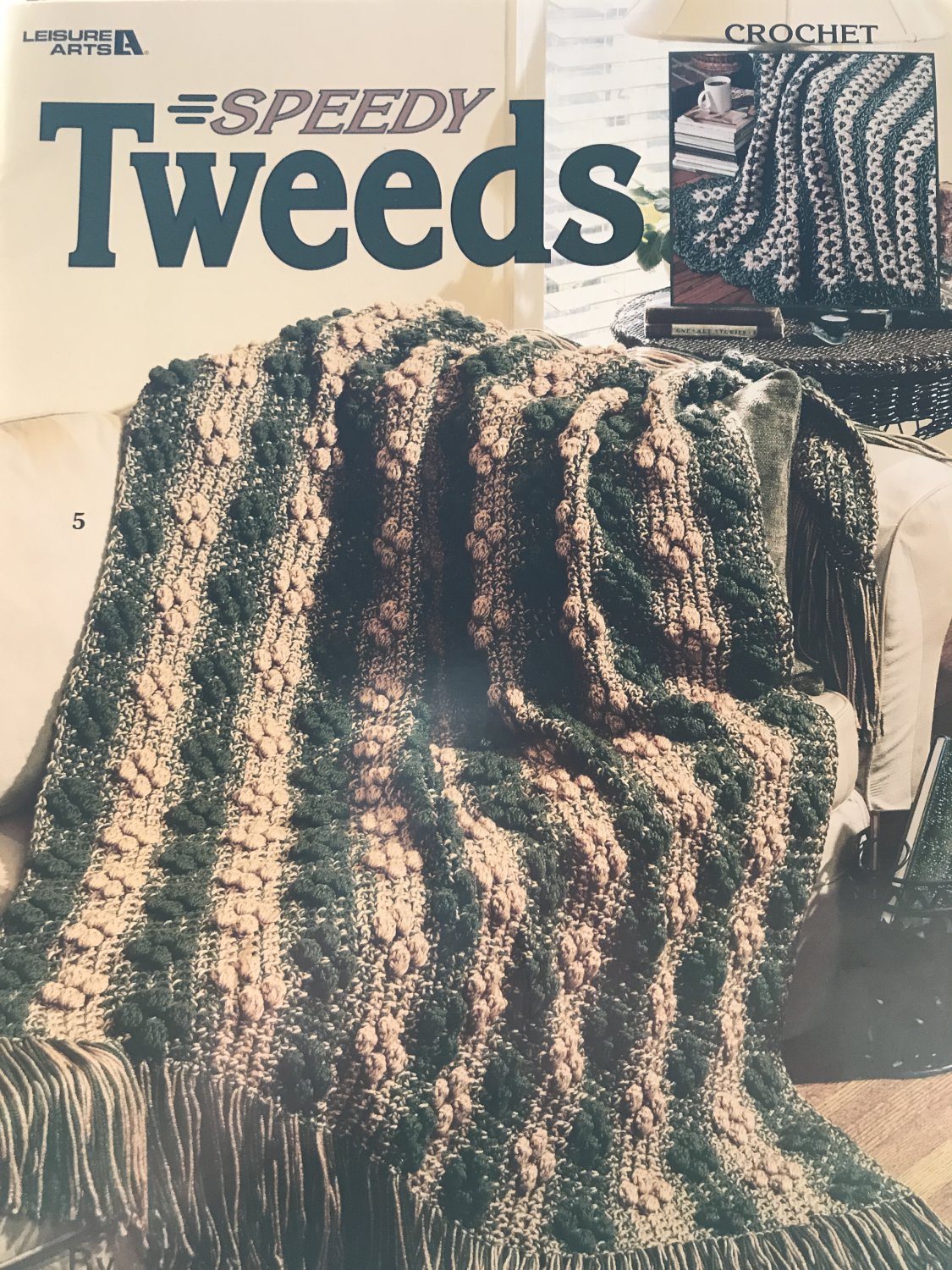 Crochet Speedy Tweeds Afghans Patterns Leisure Arts 3280 Designed by Anne Halliday 8 Designs