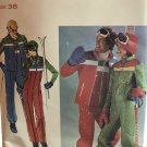 Butterick 5111 Men's Ski Jacket, Sleeveless Jacket Vest & Jumpsuit Sewing Pattern Chest 38"