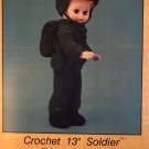 Crochet Soldier Outfit for 13" doll TD creations Pattern Boy-784