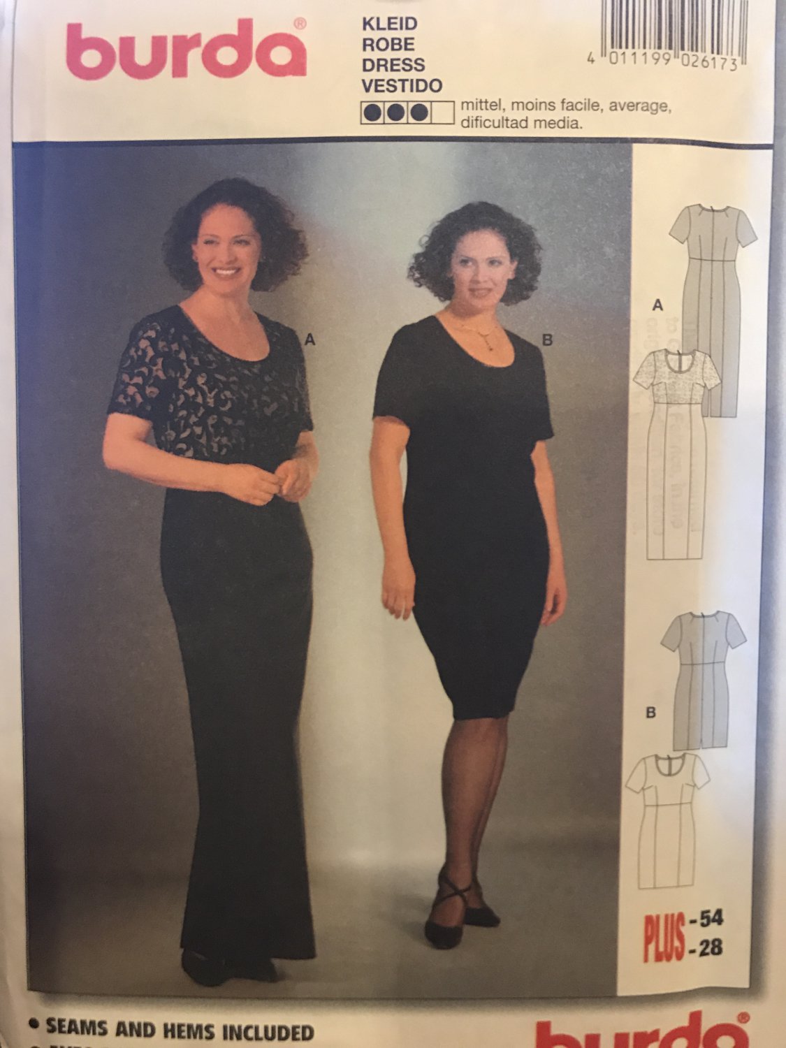 Burda 2617 Misses formal evening gown or dress Sewing Pattern Sizes 18 to 28