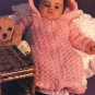 Red Heart book 320 Baby Talk knitting and crochet pattern for layettes, bunting, afghans, booties