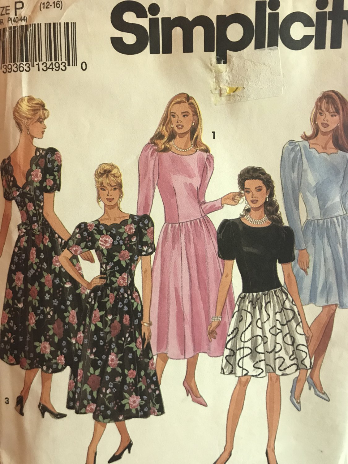Simplicity 8178 Misses Dress with sleeve & neckline variations Sewing Pattern Size 12 - 16