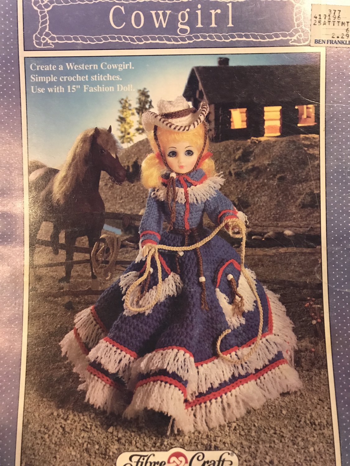 Cowgirl Doll Outfit for 15¨ doll Crochet Pattern Fibre Craft FCM239