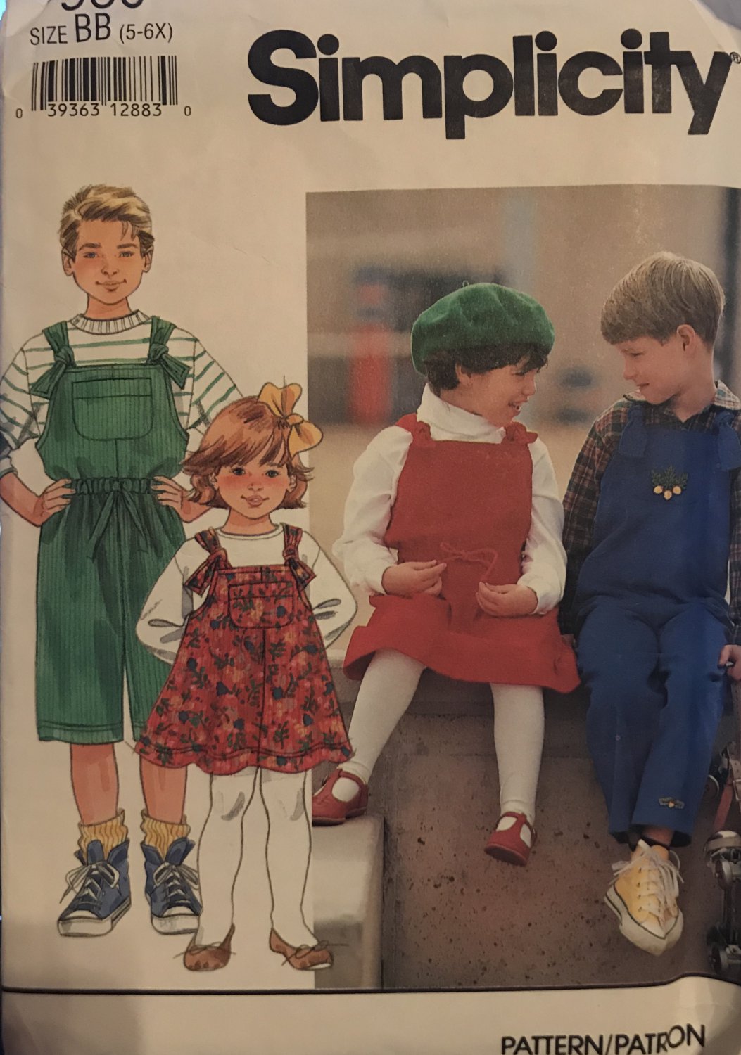 Simplicity 7960 Child's Jumper and Overalls in 2 lengths Sewing Pattern Size 5 6X