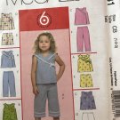 McCalls 5031 Toddlers' Top Shorts Capris Sewing Pattern Size 1 2 3
