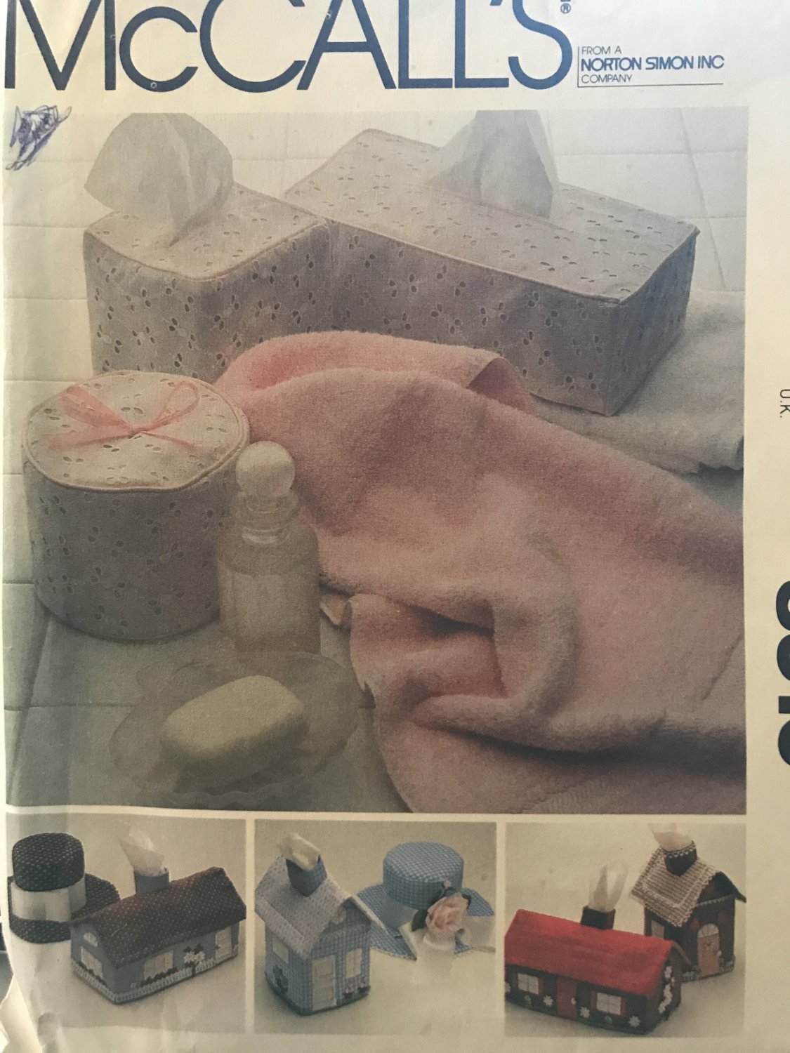 McCall's 8316 Tissue box & toilet tissue covers House, Hat designs Sewing Pattern