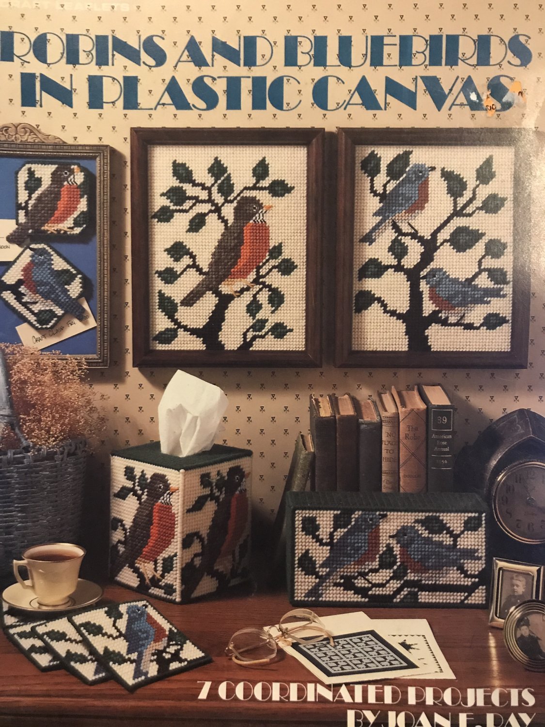 Robins and Bluebirds in Plastic Canvas Pattern by Joan E. Ray Leisure Arts 1089