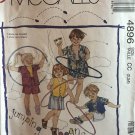 McCalls 4896 Toddlers' Vest Shirt Shorts Sewing Pattern Size 2 3 4