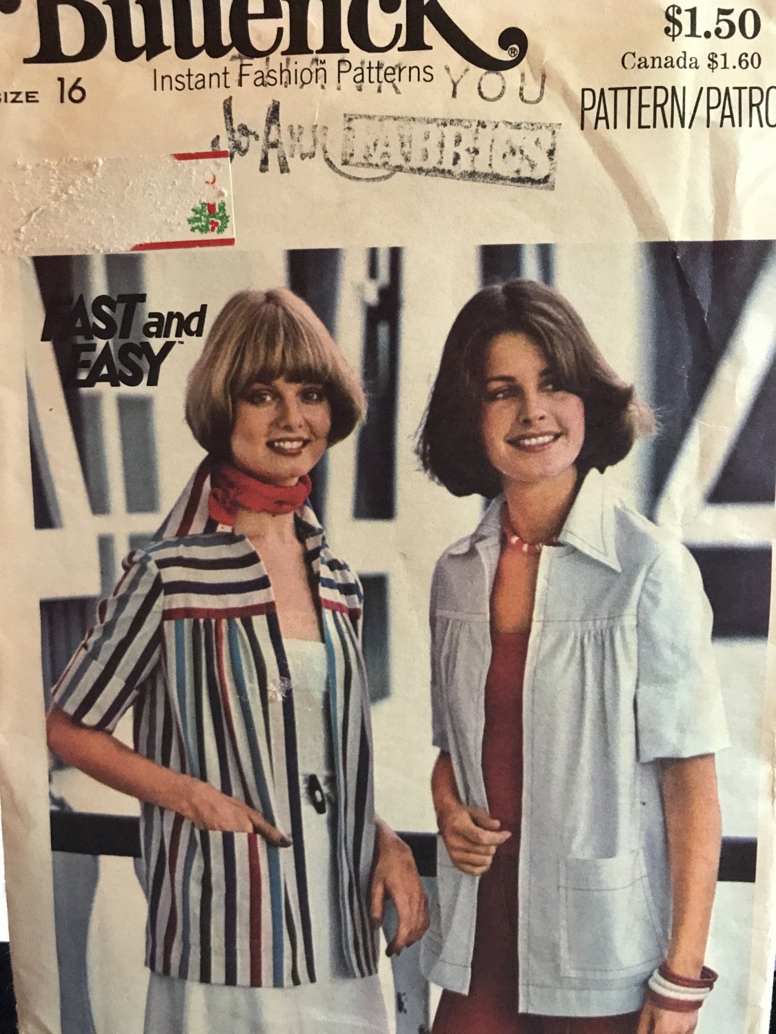 Butterick 4816 Misses Shirt Jacket Sewing Pattern size 16