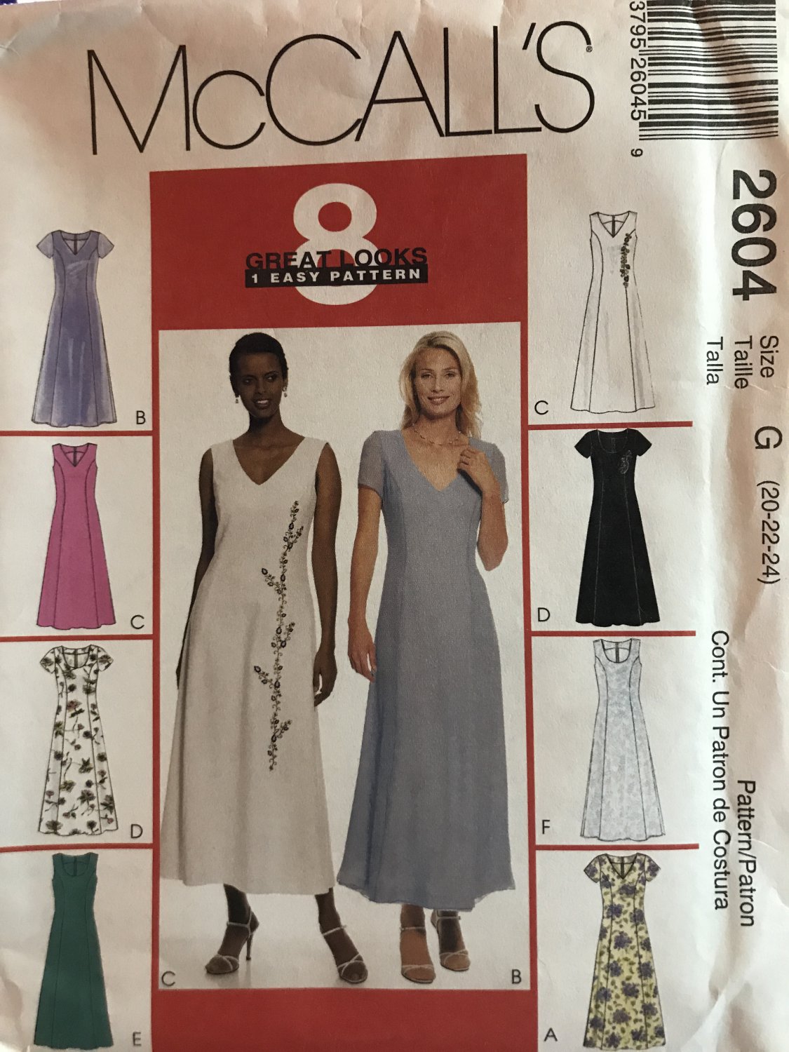 McCall's 2604 Plus Size Misses' Dress 8 different looks Sewing Pattern Size 20 22 24