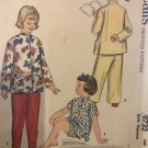 1950s McCalls 9732 Pattern Girls Pajamas with Mandarin Collar Sz 8 Chest 26 Sewing Pattern