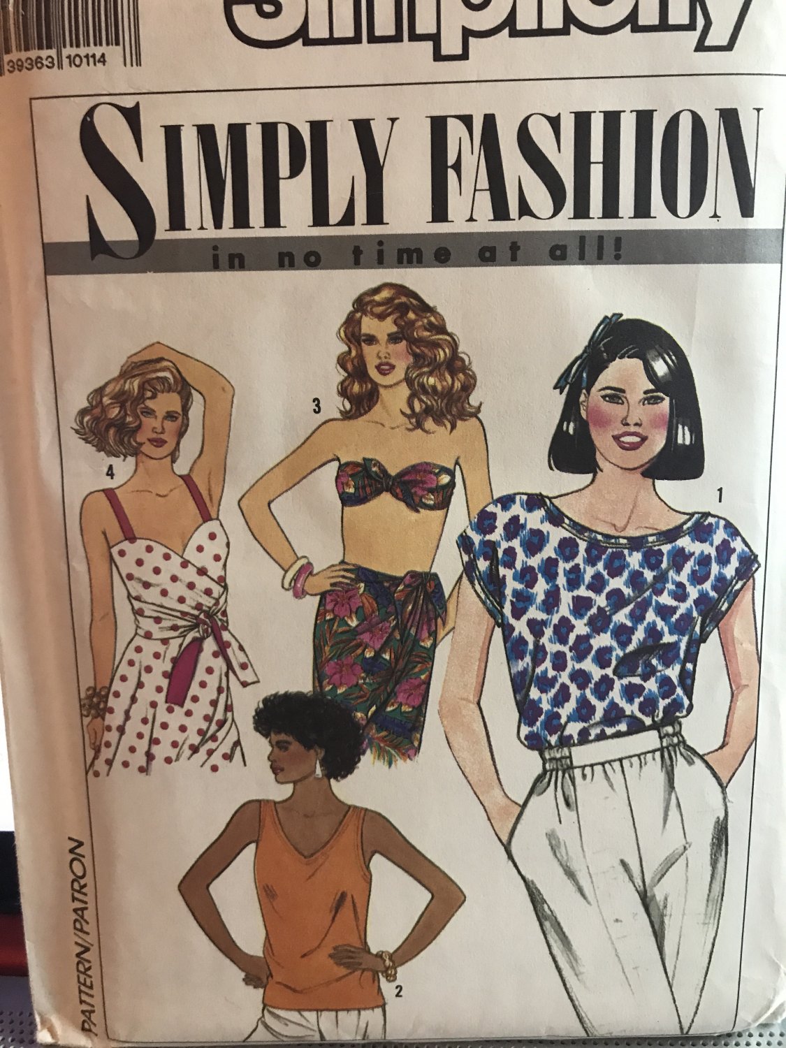 Simplicity 9627 Misses Top Bandeau and reversible wrap top Sewing Pattern Size 8 - 14