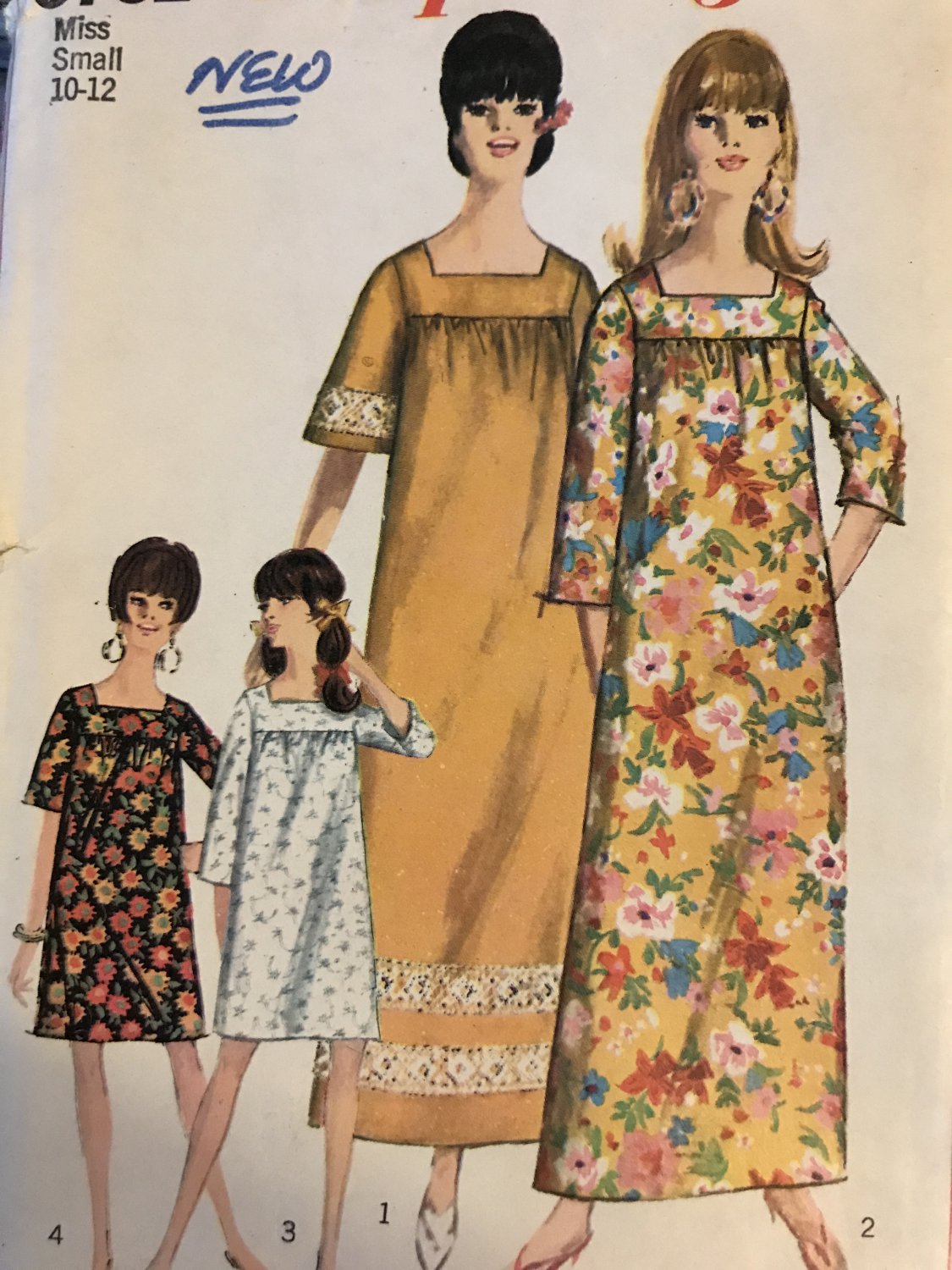 Simplicity 6792 Misses Women's Muu-Muu Size small 10 12 from 1970's Sewing Pattern