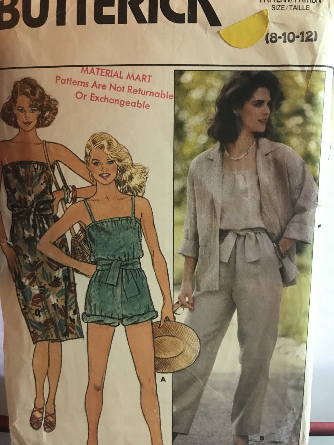 Butterick 6553 Misses' Jacket, Summer Dress and Jumpsuits Sewing Pattern Size 8 10 12