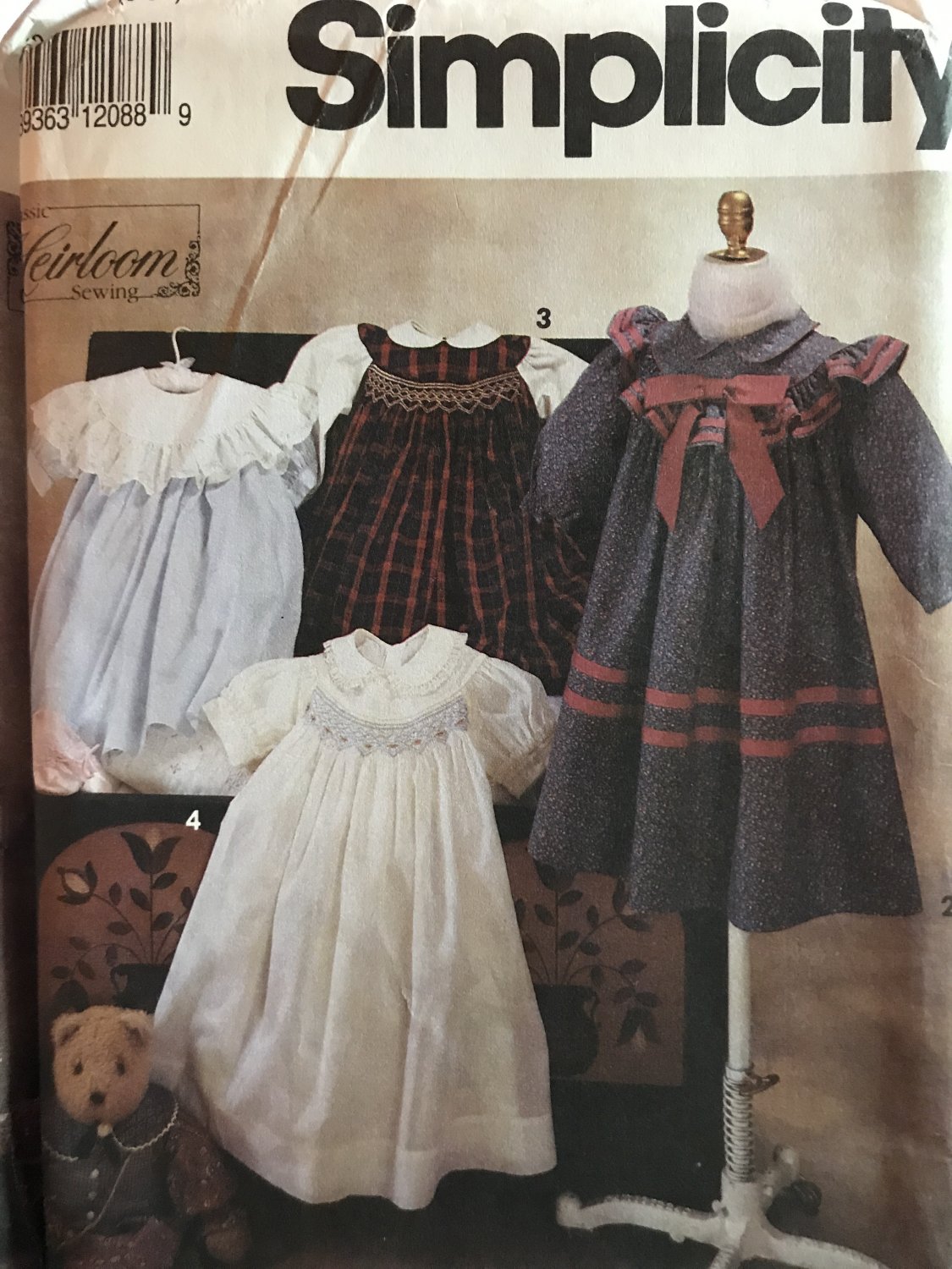 Simplicity 7644 Heirloom child's Dress Pattern with Smocking Oliver Goodin Sewing Pattern Size 5 6X