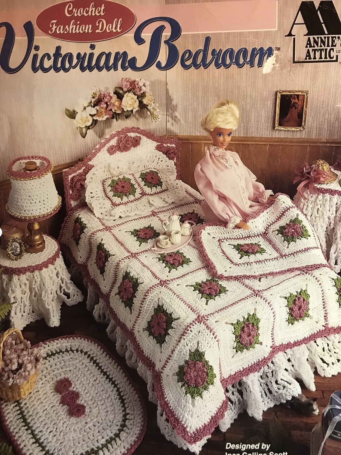 Victorian Bedroom Annie 's Attic Crochet Fashion Doll Furniture Pattern Booklet 879602
