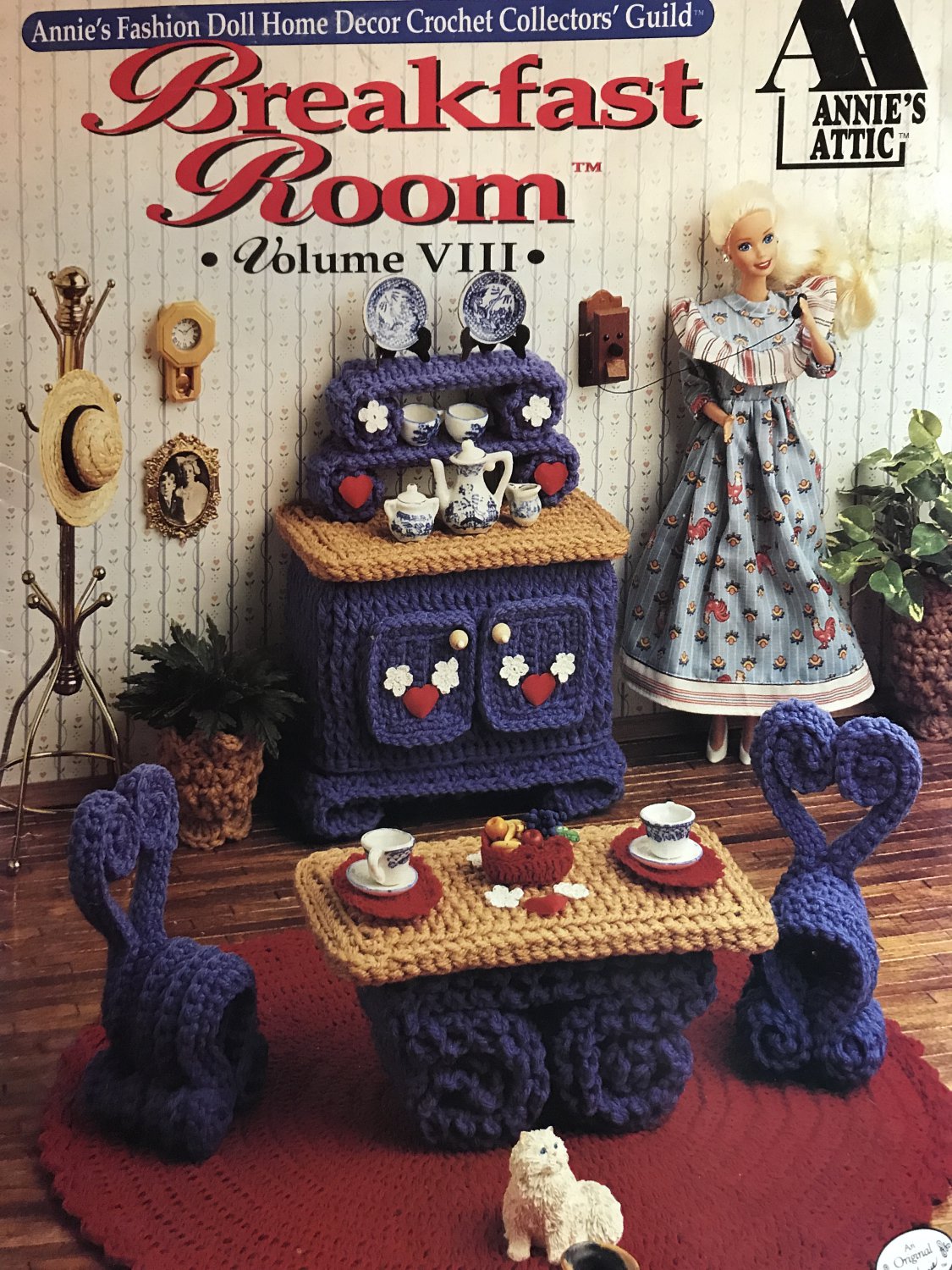 Breakfast Room VIII Annie 's Attic Crochet Fashion Doll Furniture Pattern Booklet 535b