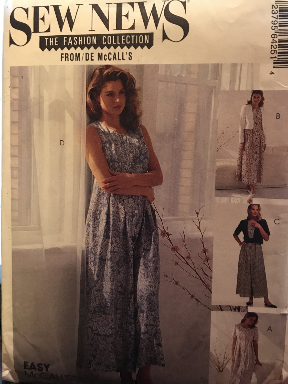 McCall's 6425 Misses' Unlined Jacket, Dress and Jumpsuit Sewing Pattern size 8