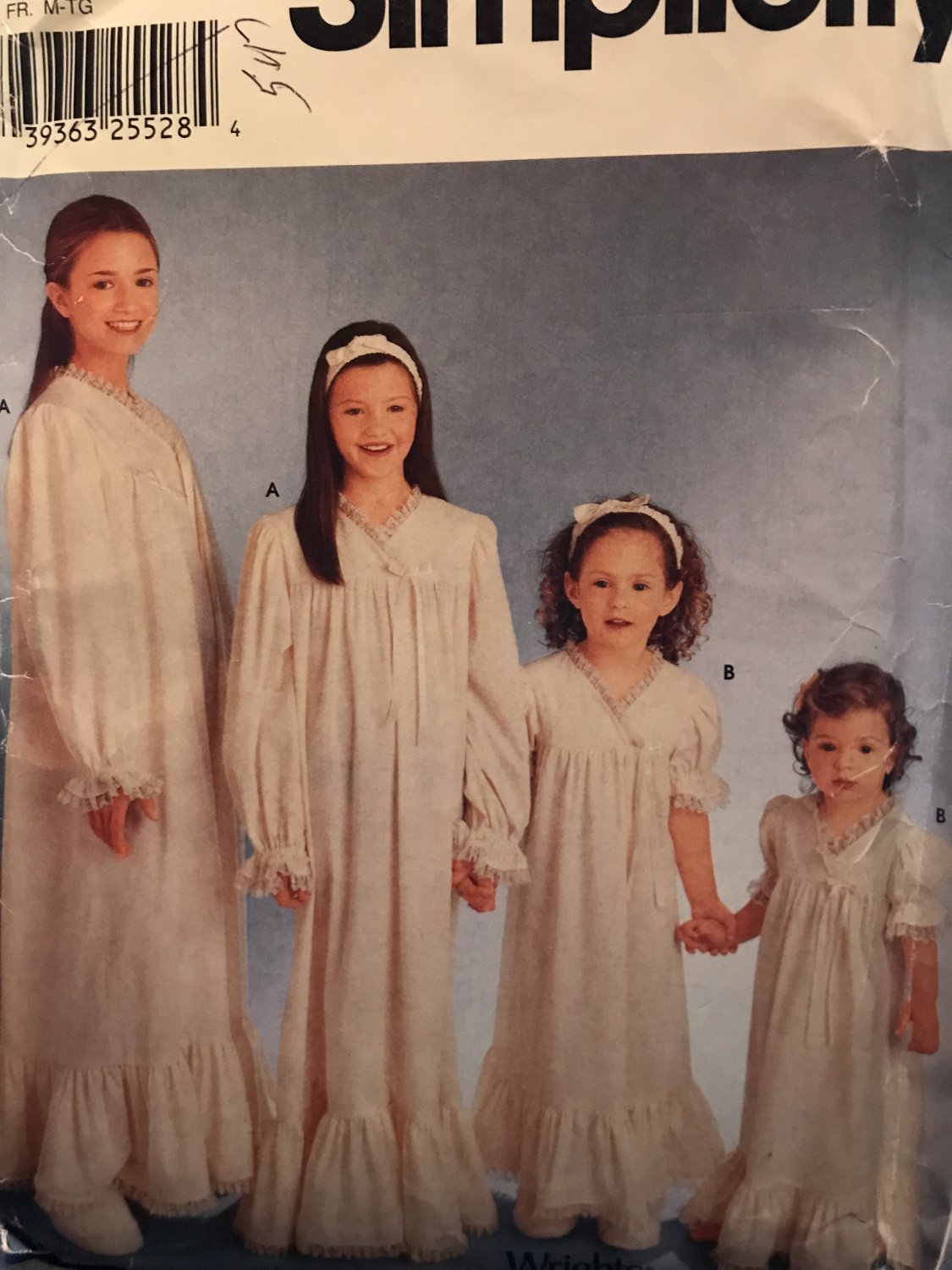 Simplicity 0659 9942 Girls Nightgown and Headband Sewing Pattern Size 7 - 16