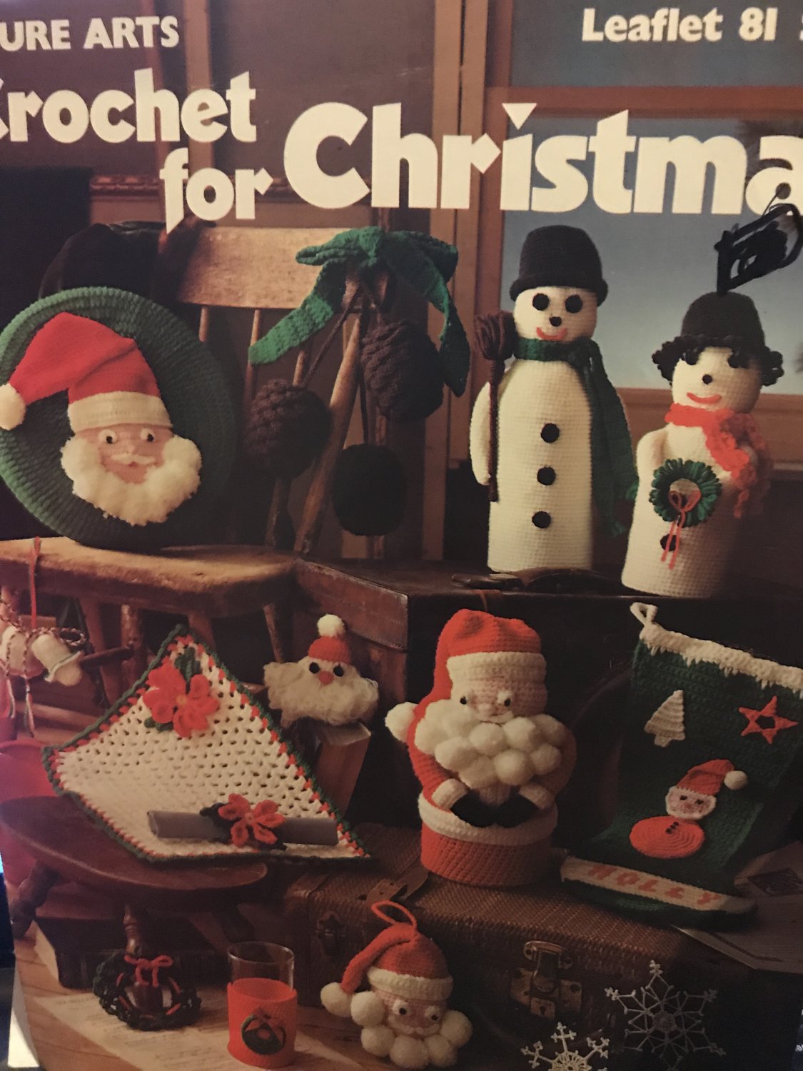Crochet for Christmas Leisure Arts Pattern Booklet 81 stocking snowflakes Santa