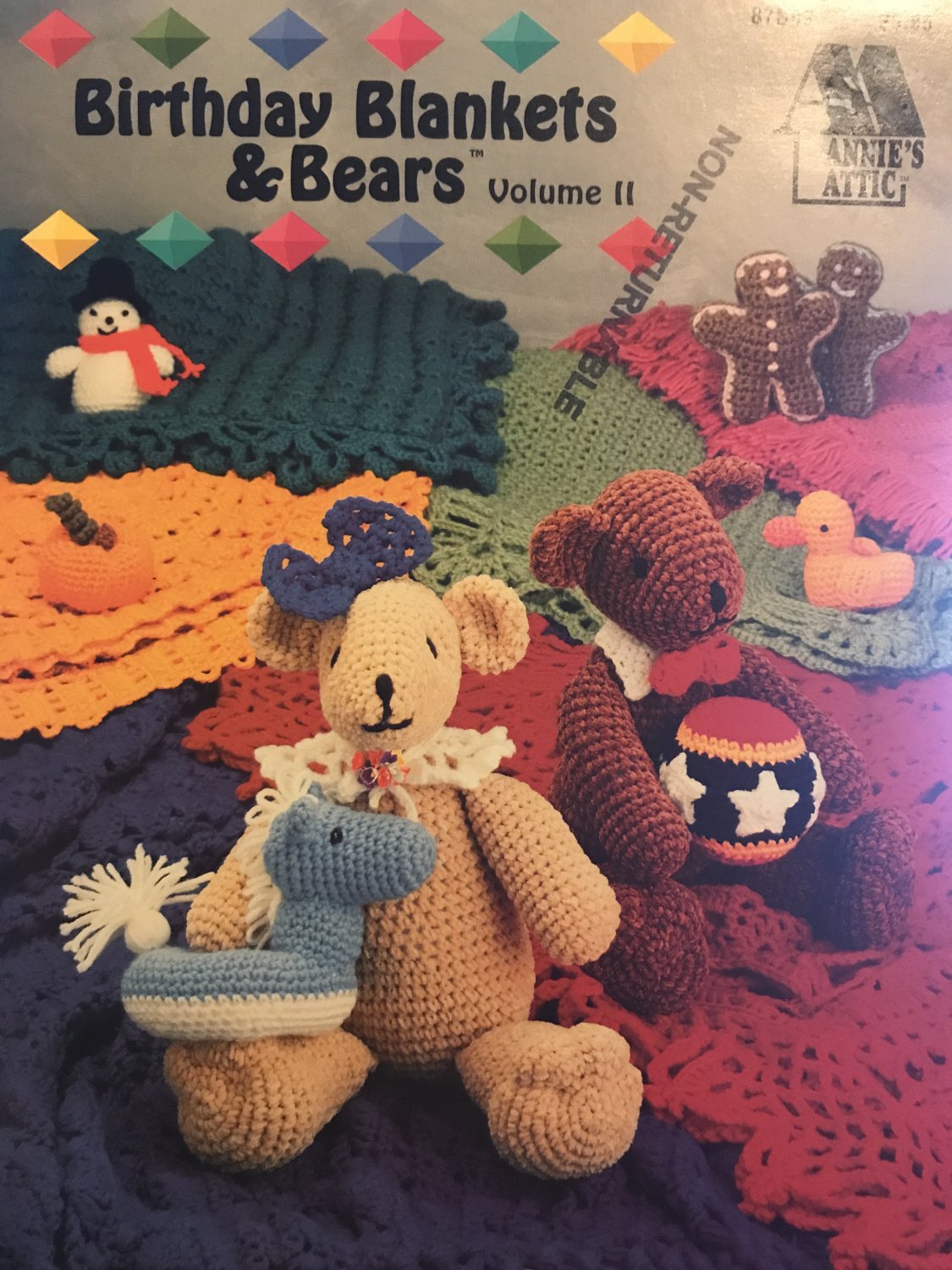 Birthday Blankets & Bears Annies Attic 87B69 Crochet Pattern Volume II July to December
