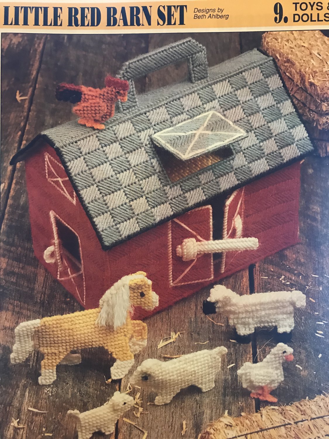 Little Red Barn Set with Animals in Plastic Canvas Toy Pattern Annies Attic