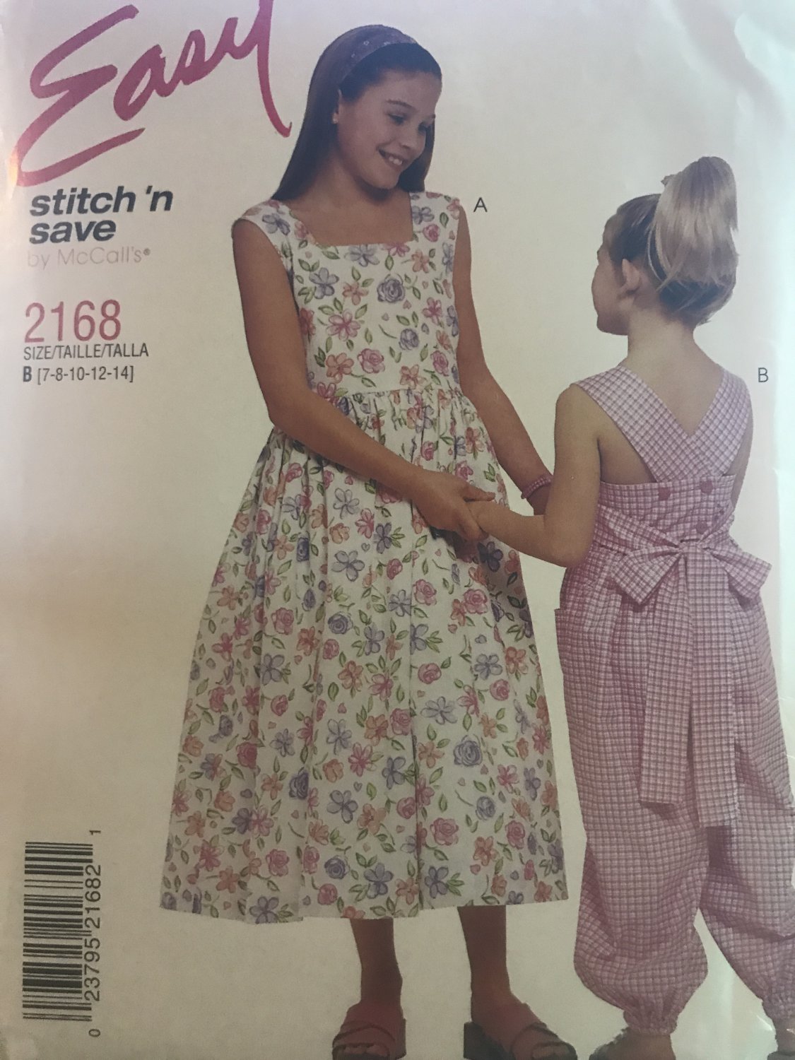 McCall's 2168 Girl's Sundress and Jumper Sewing Pattern Size 7 8 10 12 14