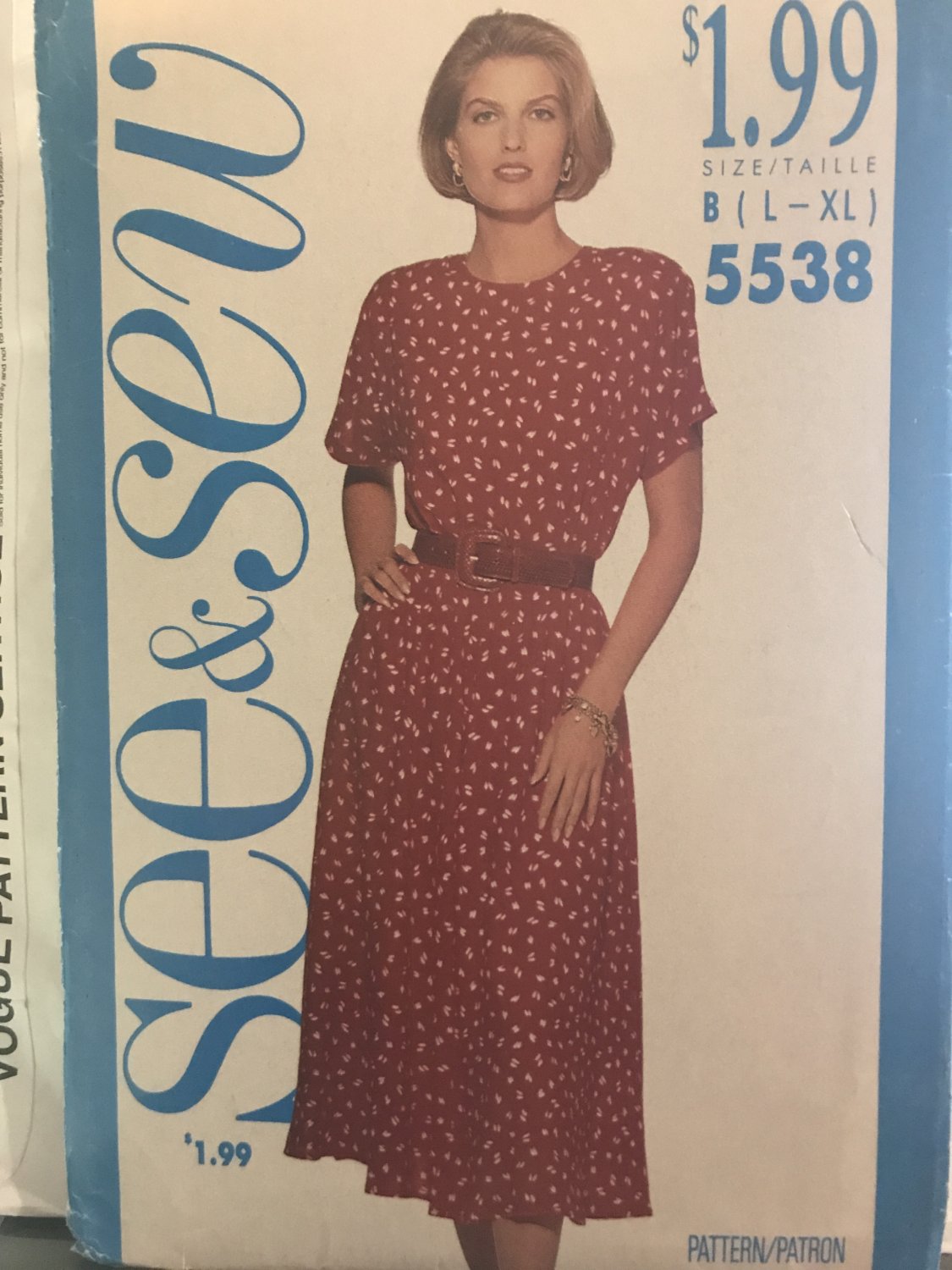 Butterick 5538 Misses' Pullover dress Size 16 to 22 Sewing Pattern