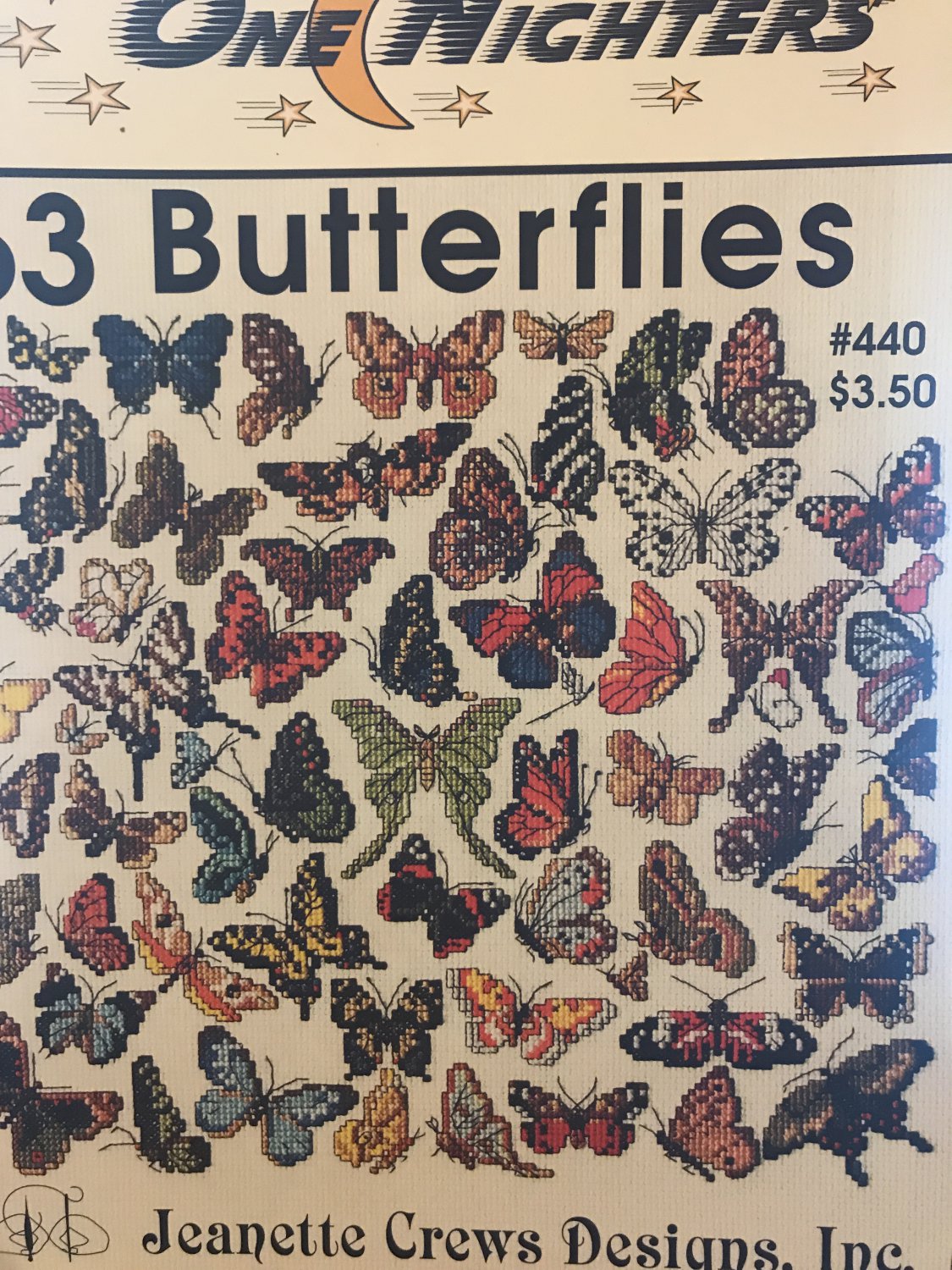 63 Butterflies One Nighters Cross Stitch Pattern Jeanette Crews Designs #440