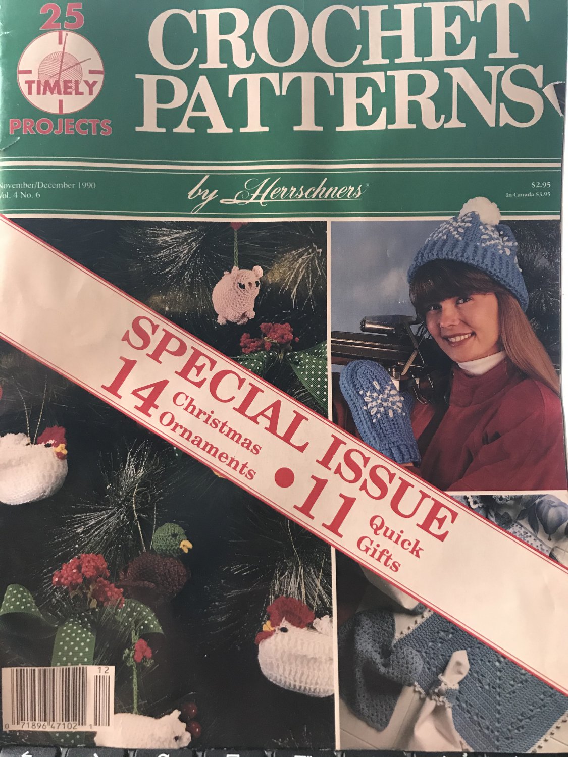 Herrschnerrs Crochet Patterns Magazine November/ December 1990 Christmas ornaments quick gifts