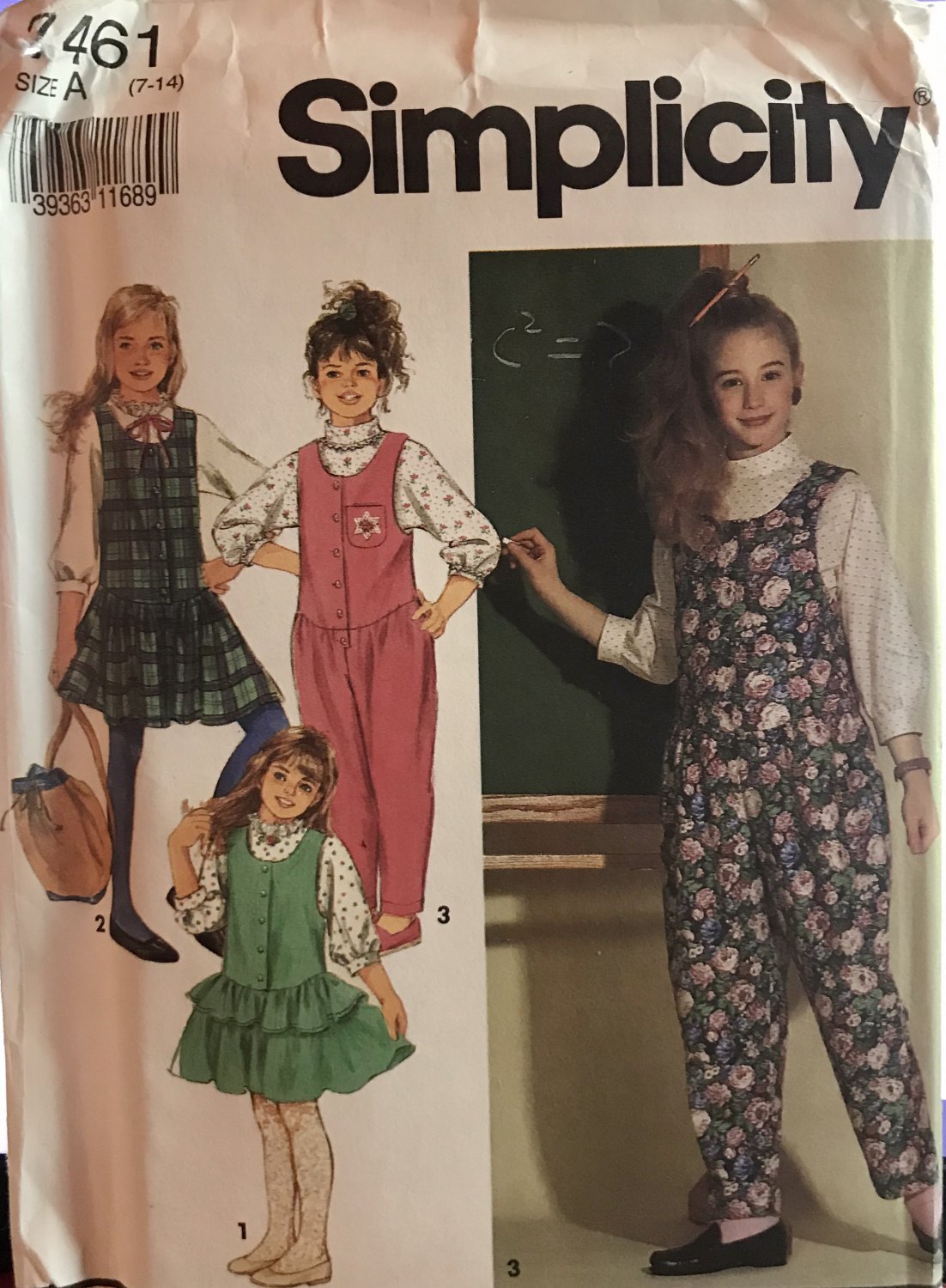 Simplicity 7461 Blouse w Standing Collar, Jumper & Jumpsuit Sewing Pattern Size 7-14