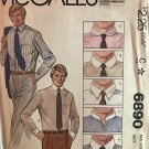 McCall's 6890 Men's Shirt with 5 Collar Variations size 40 sewing pattern